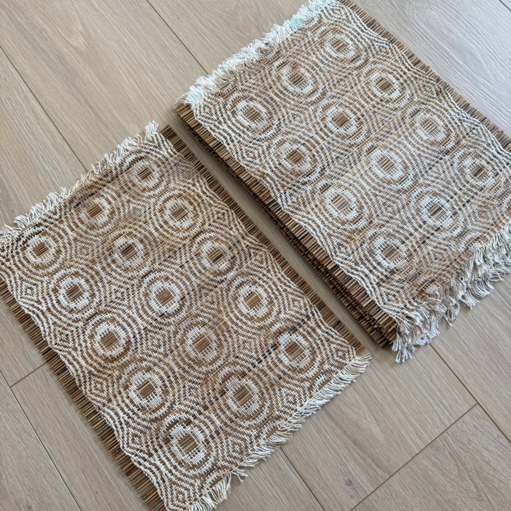 Vintage Tropical Weavers Barbados Hand Woven Placemats Set of 8 Roslyn Designs